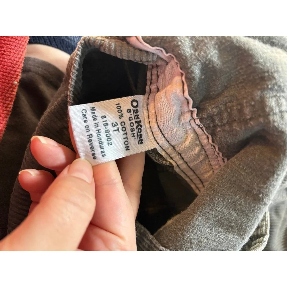 Oshkosh b’gosh gray corduroy overalls vintage Y2K vestbak 3t